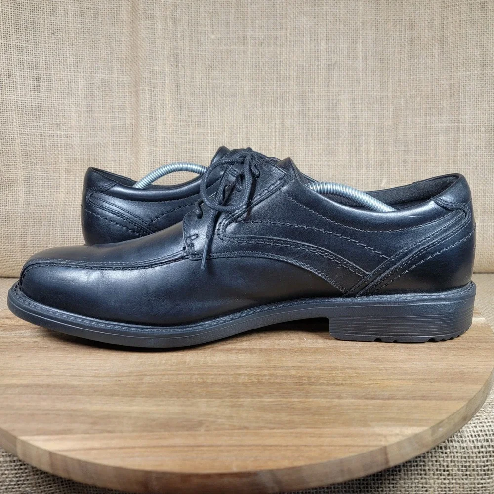 Rockport Leader 2 TruTECH Leather Oxford Comfort Dress Shoes Black Men's 12W